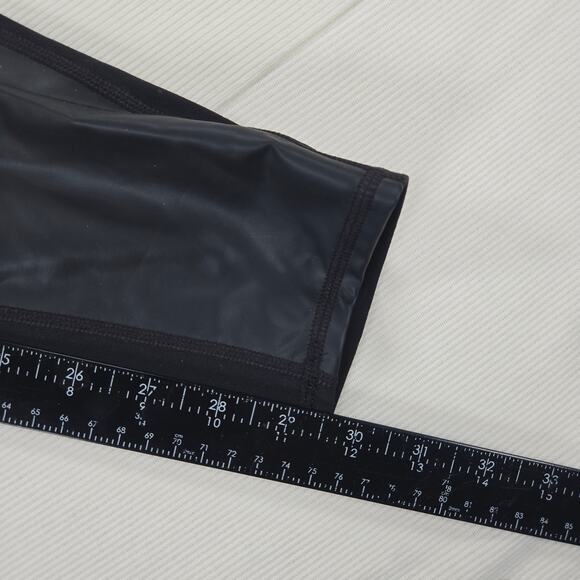 Athleta Mid Rise Vegan Gleam Tight 2.0 Faux Black Leather Leggings Size Large T - Picture 6 of 7